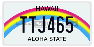 TTJ465  license plate in HI