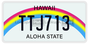 TTJ713  license plate in HI
