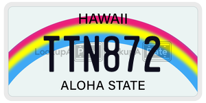 TTN872 license plate in Hawaii