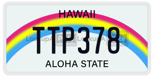 TTP378 license plate in Hawaii