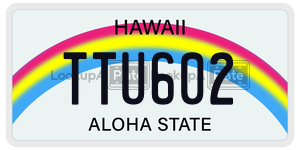 TTU602  license plate in HI
