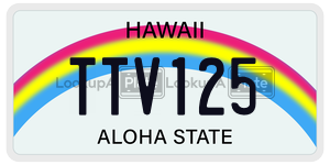 TTV125 license plate in Hawaii