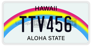TTV456 license plate in Hawaii