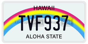 TVF937  license plate in HI