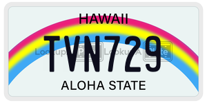 TVN729 license plate in Hawaii