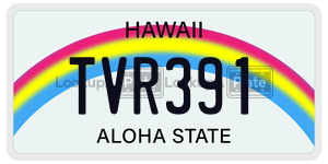 TVR391  license plate in HI