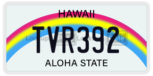 TVR392  license plate in HI
