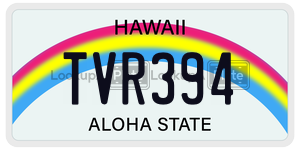 TVR394  license plate in HI