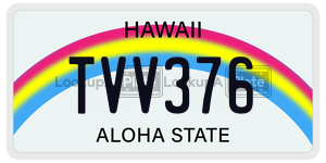 TVV376  license plate in HI