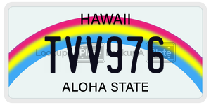 TVV976  license plate in HI