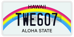 TWE607  license plate in HI