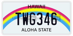TWG346  license plate in HI