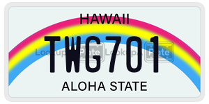 TWG701 license plate in Hawaii