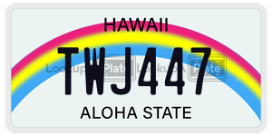 TWJ447  license plate in HI