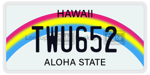 TWU652  license plate in HI