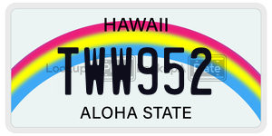 TWW952  license plate in HI