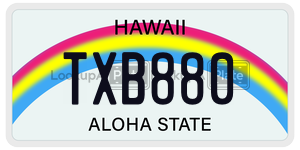 TXB880  license plate in HI
