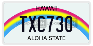 TXC730 license plate in Hawaii