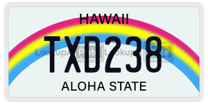 TXD238 license plate in Hawaii