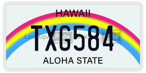 TXG584  license plate in HI