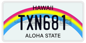 TXN681  license plate in HI