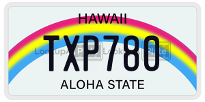 TXP780  license plate in HI