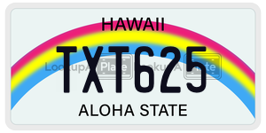 TXT625  license plate in HI