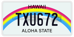 TXU672  license plate in HI