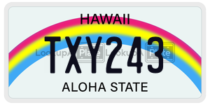 TXY243  license plate in HI