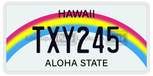TXY245 license plate in Hawaii