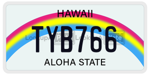 TYB766  license plate in HI
