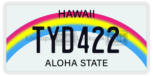 TYD422  license plate in HI
