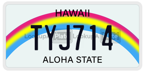 TYJ714  license plate in HI