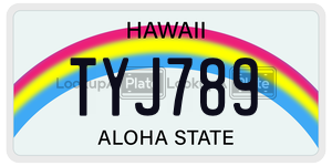 TYJ789  license plate in HI