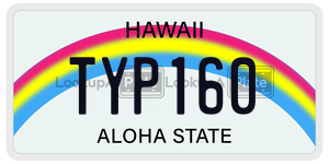 TYP160  license plate in HI