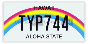 TYP744 license plate in Hawaii
