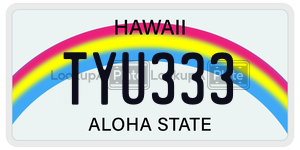 TYU333  license plate in HI