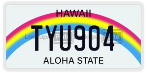 TYU904  license plate in HI