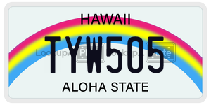 TYW505 license plate in Hawaii
