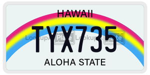 TYX735  license plate in HI