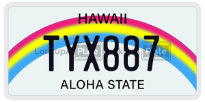 TYX887  license plate in HI
