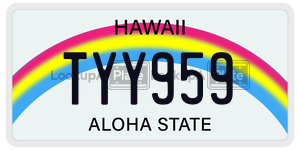 TYY959 license plate in Hawaii