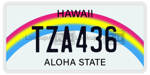 TZA436  license plate in HI