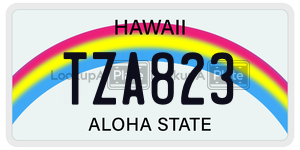 TZA823  license plate in HI