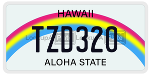 TZD320  license plate in HI