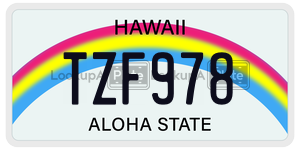 TZF978  license plate in HI