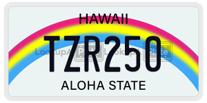 TZR250 license plate in Hawaii
