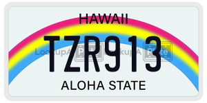 TZR913  license plate in HI