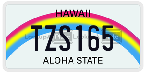 TZS165  license plate in HI