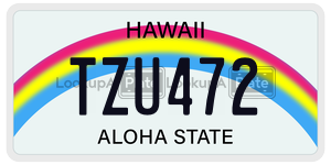 TZU472  license plate in HI
